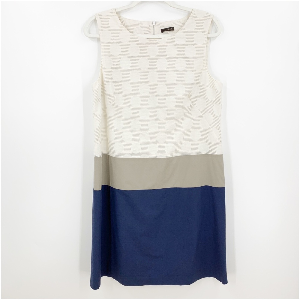 Peserico Sleeveless Color Block Shift Dress Sz IT 48 = US 12